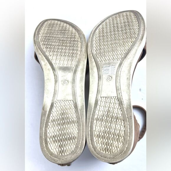 Eileen Fisher Sway Ankle StrapTan Nubuck Leather Sandals - Picture 12 of 12